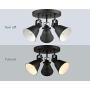 EUL Multi-Directional Ceiling Spot Light,Adjustable Round Track Lighting,Semi Flush Mount Matte Black-3 Light