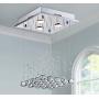 Saint Mossi Chandelier Modern K9 Crystal Raindrop Chandelier Lighting Flush Mount LED Ceiling Light Fixture Pendant Lamp for Dining Room Bathroom Bedroom LivingroomGU10 Bulbs Required H18 X W12 X L12