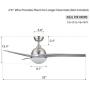 CO-Z 52’’ Modern Ceiling Fan with Lights and Remote, Contemporary Ceiling Fans Brushed Nickel Memory, Indoor LED Ceiling fan for Kitchen Bedroom Living Room, 3 Reversible ABS Blades in Brushed Nickel
