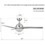 CO-Z 52’’ Modern Ceiling Fan with Lights and Remote, Contemporary Ceiling Fans Brushed Nickel Memory, Indoor LED Ceiling fan for Kitchen Bedroom Living Room, 3 Reversible ABS Blades in Brushed Nickel
