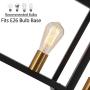 Heircido 4 Lights Modern Ceiling Light Fixture, Rectangle Ceiling Light Pendant Hanging Lights Industrial Chandelier Farmhouse Pendant Lighting for Kitchen Island, Matte Black