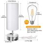 Touch Control Table Lamp Daylight White, 3 Way Dimmable Bedside Lamp with 2 Fast Charging USB Ports and Power Outlet, USB Lamp, Nightstand Lamp for Bedroom, 60W Equivalent LED Bulb Included