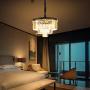 Crystal Chandelier Lighting, W20'' 3-Tier Big Modern Crystal Chandelier Light Fixtures 6 Lights Ceiling Hanging Crystal Pendant Light for Bedroom Dining Room Living Room Entryway Kitchen Island Black
