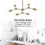MELUCEE Modern Sputnik Chandeliers 6-Light Brass Mid Century Light Fixture Flush Mount Ceiling Light Pendant Light for Kitchen Island Living Room Bedroom Foyer Hallway