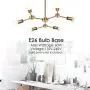 MELUCEE Modern Sputnik Chandeliers 6-Light Brass Mid Century Light Fixture Flush Mount Ceiling Light Pendant Light for Kitchen Island Living Room Bedroom Foyer Hallway