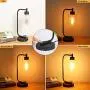 Innqoo Touch Control Table Lamp, 3 Way Dimmable Industrial Table Lamp with USB Charging Ports, Modern Nightstand Lamp, Metal Bedside Lamp for Living Room, Bedroom, Dorm (T45 Vintage Bulb Included)