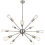 LynPon Sputnik Chandelier 12 Lights Mid Century Lighting Nickel Plating Modern Ceiling Light Fixture for Kitchen Dining Room Living Room