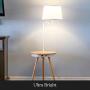 Brightech Owen - End Table with Lamp for Living Rooms, Wireless Charging Station & USB Ports Built in - Wood Nightstand / Side Table & LED Reading Light Attached for Bedrooms - Mid Century Modern