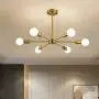 Modern Sputnik Chandelier 6 Lights Semi Flush Mount Ceiling Pendant Lighting Mid Century Industrial Gold Brushed Brass Light Fixture for Kitchen Living Room Dining Room Restaurant Modern Sputnik Chandelier 6 Lights Semi Flush Mount Ceiling Pendant Lighting Mid Century Industrial Gold Brushed Brass Light Fixture for Kitchen Living Room Dining Room Restaurant