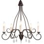 KSANA Farmhouse Chandelier for Dining Room, Rustic Candle Lighting with Crystal for Kitchen Island, Sitting Room, W26'' x H29''