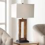 Tahoe Rustic Table Lamp Natural Slate Off White Rectangular Shade for Living Room Family Bedroom Bedside Nightstand - Franklin Iron Works