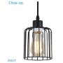 ZhLCY 2 Pack Vintage Mini Wire Pendant Lights with Matte Black Metal Shape, Industrial Caged Hanging Lights, Rustic Farmhouse Lighting Fixtures for Kitchen Loft Bar Counter Foyer Dining Room