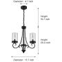 YISIJIE Pendant Lighting with Handblown Clear Seeded Glass Shade, E26 Pendant Light Fixture for Dining Room Lighting fixtures Hanging Kitchen Island RestaurantAdjustable