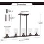 Lucidce 5 Lights Contemporary Chandeliers Pendant Lighting Dining Room Lighting Fixtures Hanging Oil Rubbed Bronze for Kitchen Island with Clear Glass Shades Linear