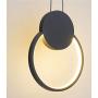 WEM Modern Bedside Pendant Lamps for Bedrooms Dimmable Led Ceiling Pendant Light Creative Metal Ring Bedroom Hanging Lamp Height Adjustable for Dining Room Table Living Room Shop,Black,A 12W