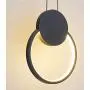 WEM Modern Bedside Pendant Lamps for Bedrooms Dimmable Led Ceiling Pendant Light Creative Metal Ring Bedroom Hanging Lamp Height Adjustable for Dining Room Table Living Room Shop,Black,A 12W