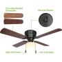 Oil-Rubbed Bronze 42 inch Ceiling Fan with Light, 3 Speed Ceiling Fan with Reversible Blades for Living Room, Bedroom, Basement, Kitchen, Garage