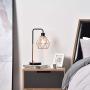 COTULIN Set of 2 Rose Gold Modern Industrial Table Lamp,Desk Lamp with Black Base for Living Room Bedroom Office,Delicate Design Bedside Lamp with Geometric Cage Shade