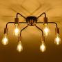 Industrial Sputnik Chandelier 6-Light Black Modern Chandelier Fixture Classic Mid Century Semi Flush Mount Ceiling Light E26 Lamps Applicable: Living Room Study Dining Room Kitchen Bedroom Industrial Sputnik Chandelier 6-Light Black Modern Chandelier Fixture Classic Mid Century Semi Flush Mount Ceiling Light E26 Lamps Applicable: Living Room Study Dining Room Kitchen Bedroom