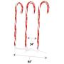 NOMA Candy Cane Pathway Lights | Pathway Markers | Christmas Light Stakes | 28” | Set of 3
