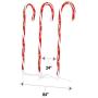 NOMA Candy Cane Pathway Lights | Pathway Markers | Christmas Light Stakes | 28” | Set of 3