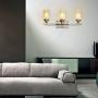 SIVILYNUS 3 Lights Bathroom Light Fixtures Brushed Nickel Vanity Lights for Bathroom Sconces Wall Lighting with Clear Glass Shade for Hallway Kitchen Bedroom Living Room