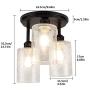 DLLT Semi Flush Mount Ceiling Light Farmhouse, Clear Glass Chandelier Ceiling Light Fixture with 3-Light for Dining Room, Hallway, Kitchen, Bedroom, Entryway, E26 Base Black DLLT Semi Flush Mount Ceiling Light Farmhouse, Clear Glass Chandelier Ceiling Light Fixture with 3-Light for Dining Room, Hallway, Kitchen, Bedroom, Entryway, E26 Base Black