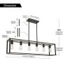 BONLICHT 6 Light Farmhouse Chandeliers Rectangle Oil Rubbed Bronze Dining Room Lighting Fixtures Hanging, Industrial Vintage Kitchen Island Cage Pendant Light Rustic Metal Flush Mount Ceiling Light