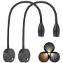 Adust Bedside Reading Light, Bedroom Reading Lamp, 3W LED Touch Dimmable Brightness Minimalist Wall Headboard Reading Lamp, Adjustable Colour Temperature, 3000k, 4000k, 6000k (Black (2-Pack))