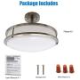 MingBright 14’’ Modern LED Semi Flush Mount Ceiling Light Fixture ,Brushed Nickel Ceiling Light, 4000K Cool White, Dimmable, CETL Listed, Modern Lamps for Living Room Ceiling