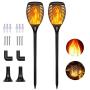 Solar Lights Outdoor, Waterproof Solar Flame Flickering Torch with 96 LEDs Solar Tiki Torches for Lawn, Patio, Yard, Garden (2 Pack)