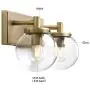 Pathson 2 Light Vintage Wall Sconce, Industrial Bathroom Vanity Light with Globe Glass, Indoor Wall Lamp Fixtures for Hallway Kitchen Bedroom