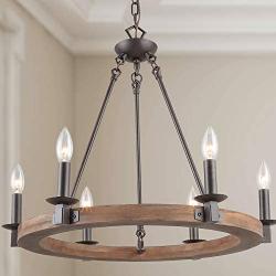LNC A03300 Farmhouse Chandeliers for Dining Rooms,Vintage Wood Kitchen Lighting