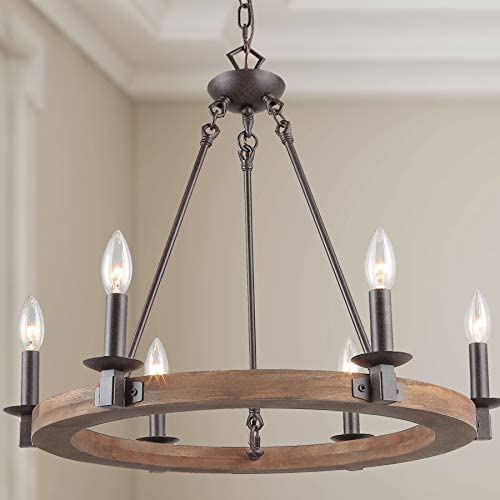 LNC A03300 Farmhouse Chandeliers for Dining Rooms,Vintage Wood Kitchen Lighting