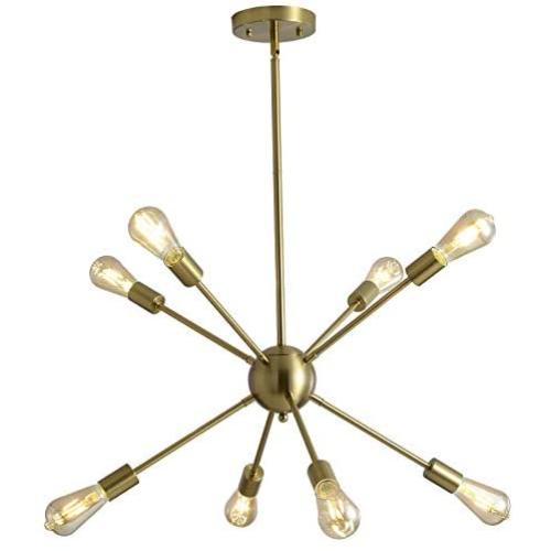 Modern Creative Sputnik Chandelier, American Style Mid Century Pendant Lighting Industrial Vintage Ceiling Light Fixture for Living Room/Bedroom/Dining Room