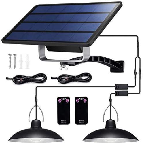 Solar Lights Outdoor, IP65 Waterproof Solar Lights with 32 LED Lights and 2 Remote Control, Easy-to-Install Solar Outdoor Lights with 19.68FT/6M Extension Cord, for Sheds, Yards, Garden, Indoors