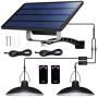 Solar Lights Outdoor, IP65 Waterproof Solar Lights with 32 LED Lights and 2 Remote Control, Easy-to-Install Solar Outdoor Lights with 19.68FT/6M Extension Cord, for Sheds, Yards, Garden, Indoors