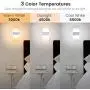 LED Wall Sconce 3 Color Temperature JACKYLED 12W Set of 2 Acrylic Material LED Wall Lamp Hardwired Wall Mounted for Hallway Bedroom Porch Bathroom Living Room Basement Stairway Hotel-No Remote Control