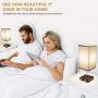 LIGHTESS Touch Table Lamp Dimmable with AC Outlet and 2 USB Ports, Black Fabric Shade Nightstand Lamp, Edison LED Bulbs Included Bedside Lamps for Bedroom, Living Room, Pack of 2, LG9925871
