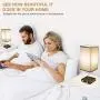 LIGHTESS Touch Table Lamp Dimmable with AC Outlet and 2 USB Ports, Black Fabric Shade Nightstand Lamp, Edison LED Bulbs Included Bedside Lamps for Bedroom, Living Room, Pack of 2, LG9925871