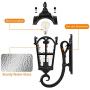 PARTPHONER Outdoor Indoor Light Fixtures Wall Mount Black Roman, Waterproof Outside Porch Light Wall Sconce Lighting, Exterior Wall Lantern with Water Glass for Garage, Porch, Doorway (Bulb Included)