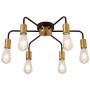 Industrial Sputnik Chandelier 6-Light Black Modern Chandelier Fixture Classic Mid Century Semi Flush Mount Ceiling Light E26 Lamps Applicable: Living Room Study Dining Room Kitchen Bedroom Industrial Sputnik Chandelier 6-Light Black Modern Chandelier Fixture Classic Mid Century Semi Flush Mount Ceiling Light E26 Lamps Applicable: Living Room Study Dining Room Kitchen Bedroom