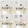 8 Lights Black Sputnik Chandeliers Vintage Ceiling Light Fixture Modern Dual-Purpose Pendant Lighting