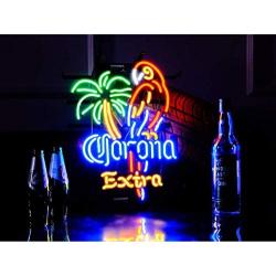 Corona Extra Parrot Neon Sign- 17”×13” for Home Bedroom Garage Decor Wall Light, Striking Neon Sign for Bar Pub Hotel Man Cave Recreational Game Room