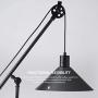 CO-Z Industrial Pulley Floor Lamp Adjustable, 70’’ Antique Floor Task Lamp in Matte Black Finish, Metal Standing Floor Lamp Over Couch for Living Room Reading Office Bedroom.