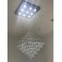 Munsinn Crystal Raindrop Chandelier 9-Lights Flush Mount LED Ceiling Light Fixture Pendant Lamp for Dining Room Bathroom Bedroom Livingroom