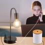 Industrial Table Lamp, 3 Way Dimmable Touch Control Table Lamp with 2 USB Charging Ports & 2 AC Outlet, Vintage Bedside Nightstand Lamp for Farmhouse Bedroom Living Room, LED Edison Bulb Included