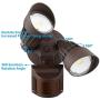 LEONLITE LED Security Light with Motion Sensor, Dusk to Dawn Outdoor Flood Light with 2 Head, 20W(150W Equiv.), IP65, 3000K Warm White, Bronze, Pack of 2