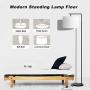 Congratsu Modern Floor Lamp with Linen Drum Shade Black Mid Century Indoor Pole Light with Edison E26 Base Nursery Standing Tall Lighting for Living Room Bedroom Office