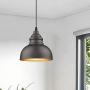 Farmhouse Mini Pendant Lighting for Kitchen Island with Oil Rubbed Bronze Metal Shade and Adjustable Cord, Industrial Ceiling Hanging Light for Bedroom, Living Room, Dining, Restaurant, Bar